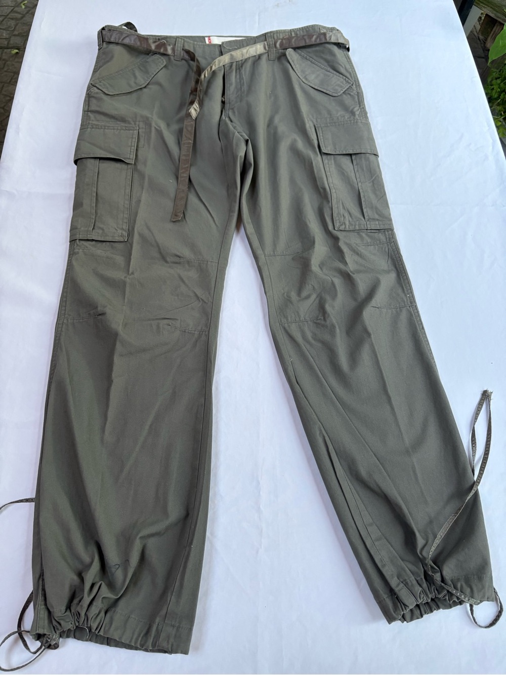 Mossimo Supply Co. Olive Green Cargo Pants with Drawcords